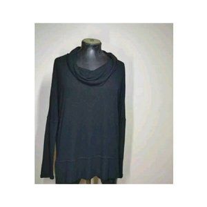 Anthropologie Bordeaux Small Oversized Black Long Sleeve Cowl Neck Sweater